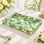 Daily Decorative Plastic Serving Tray – Golden Plumeria Jungle - MintiHome