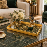 Ramadan & Eid al-Fitr Plastic Serving Tray β Golden Acanthus Medallion - MintiHome