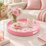Valentine's Day Plastic Serving Tray – Pink Heart Confetti - MintiHome