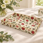 Christmas Decorative Plastic Serving Tray – Cardinal Poinsettia - MintiHome