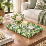 Daily Decorative Plastic Serving Tray – Golden Plumeria Jungle - MintiHome