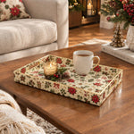 Christmas Decorative Plastic Serving Tray – Cardinal Poinsettia - MintiHome