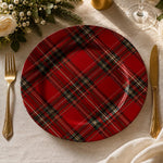 Classic Red Tartan Plaid Christmas Charger Plate for Holiday Table - MintiHome