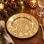 Christmas Decorative Charger Plate – Reindeer Pine Plate full-print plastic serving tray shown in a styled room scene.