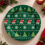 Christmas Decorative Charger Plate – Santa Hat Pine Tree full-print plastic serving tray shown in a product view.