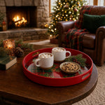 Christmas Plaid Plastic Serving Tray – Holly Pinecone Holiday - MintiHome