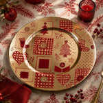 Christmas Plaid Patchwork Decorative Plate – Holiday Hearts - MintiHome