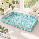 Ocean Decorative Plastic Serving Tray – Ocean Blue Shells - MintiHome