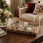 Christmas Poinsettia Serving Tray - Quilted Ornaments - MintiHome