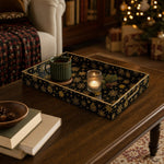 Black Gold Christmas Plastic Tray – Snowflake Ornament - MintiHome