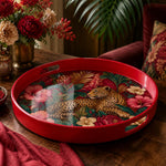 Leopard Print Floral Serving Tray – Botanical Safari Design - MintiHome