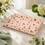 Ocean Coral Pink Plastic Serving Tray - Seashell Full Print - MintiHome