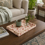 Ocean Coral Pink Plastic Serving Tray - Seashell Full Print - MintiHome