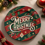 Christmas Decorative Charger Plate – Striped Merry Christmas - MintiHome