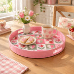 Valentine's Day Plastic Serving Tray – Checkerboard Tulip - MintiHome