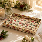 Christmas Poinsettia Serving Tray - Quilted Ornaments - MintiHome