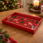 Christmas Decorative Serving Tray – Knit Reindeer Grove - MintiHome