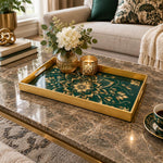 Ramadan & Eid al-Fitr Plastic Serving Tray β Emerald Lotus Bloom - MintiHome