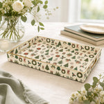 Christmas Decorative Plastic Serving Tray – Wreath Holly Botanical - MintiHome