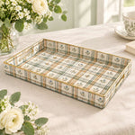 Daily Decorative Plastic Serving Tray – Sprig Check Floral full-print plastic serving tray shown in a product view.