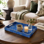Blue Gold Christmas Plastic Tray – Snowflake Sparkle - MintiHome