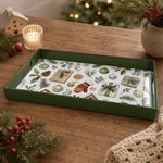 Green Christmas Ornament Bow Plastic Serving Tray with Mitten - MintiHome