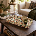 Christmas Reindeer & Gold Botanical Plastic Tray – Festive Platter - MintiHome
