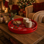 Red Christmas Serving Tray – Ornaments Holly Candy Cane - MintiHome