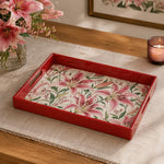 Pink Lily Floral Plastic Serving Tray – Soft Bloom - MintiHome