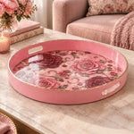 Valentine's Day Plastic Serving Tray – Vintage Rose Scroll - MintiHome
