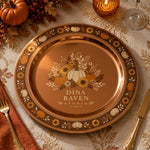 Thanksgiving Charger Plate in Burnt Sienna Autumn Tone - MintiHome