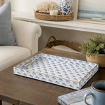 Ocean Fish Light Blue Plastic Serving Tray - Seashell Motif - MintiHome
