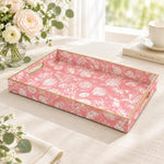 Ocean Decorative Plastic Serving Tray – Pink Shell Garden full-print plastic serving tray shown in a product view.