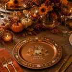 Thanksgiving Charger Plate in Burnt Sienna Autumn Tone - MintiHome