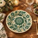 Daily Decorative Charger Plate – Emerald Rosette Blossom - MintiHome