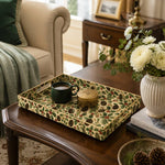 Christmas Pinecone & Leaves Plastic Tray – Rustic Serving Platter - MintiHome