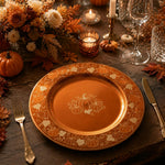 Thanksgiving Charger Plate in Deep Amber Orange Hue - MintiHome