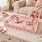 Valentine's Day Plastic Serving Tray – Roses and Doves - MintiHome
