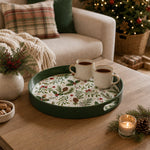 Holly Pinecone Christmas Plastic Serving Tray with Red Star - MintiHome