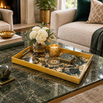 Ramadan & Eid al-Fitr Plastic Serving Tray – Opulent Floral Medallion - MintiHome