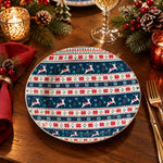 Christmas Decorative Charger Plate – Navy Nordic Reindeer - MintiHome