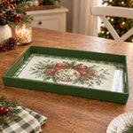 Christmas Decorative Serving Tray – Holly Bauble Bow - MintiHome