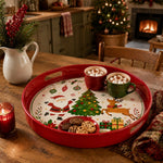 Christmas Santa Reindeer Serving Tray - Cheerful Scene - MintiHome