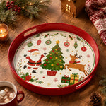 Christmas Santa Reindeer Serving Tray - Cheerful Scene - MintiHome