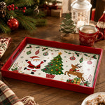 Christmas Santa Reindeer Serving Tray - Cheerful Scene - MintiHome