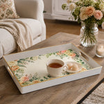 Corner Eucalyptus Peony Wedding Plastic Serving Tray Rectangular - MintiHome