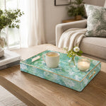 Mint Monstera Serving Tray - Seafoam Wedding Decor - MintiHome