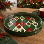 Christmas Diamond Plastic Serving Tray – Poinsettia Ornament Candy - MintiHome