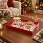 Christmas Decorative Serving Tray – Candy Cane Medley plastic serving tray shown in a rectangular styled scene.