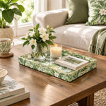 Daily Decorative Plastic Serving Tray – Sage Palm Blossom - MintiHome